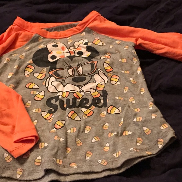 Raglan 2T Minnie Candy Corn Tee - Picture 2 of 3